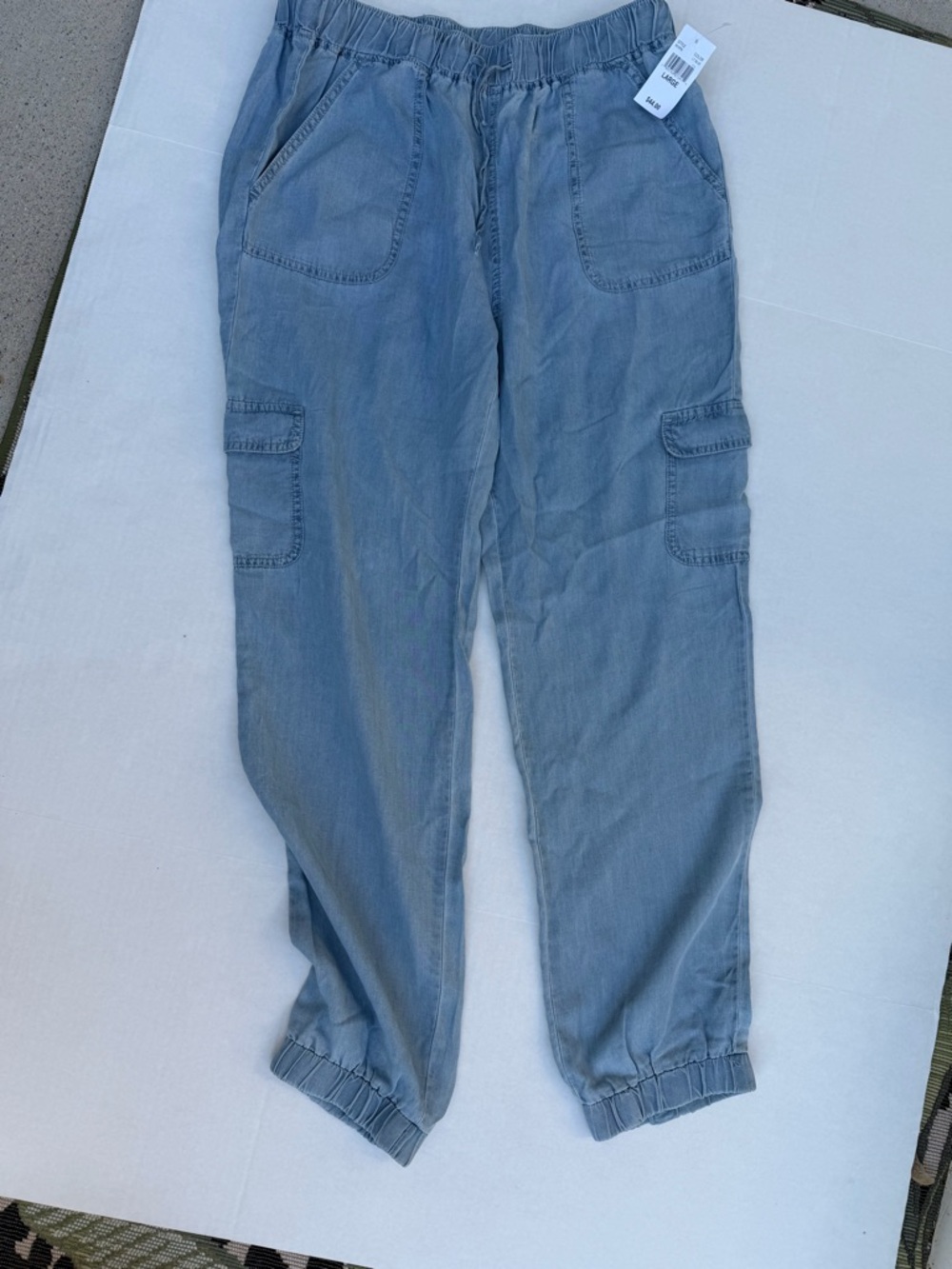 Light Blue Cargo Jogger Pants Love Tree new with tags size large